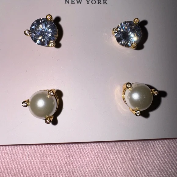Kate Spade Gold and Pearl Earrings Set - Picture 3 of 4